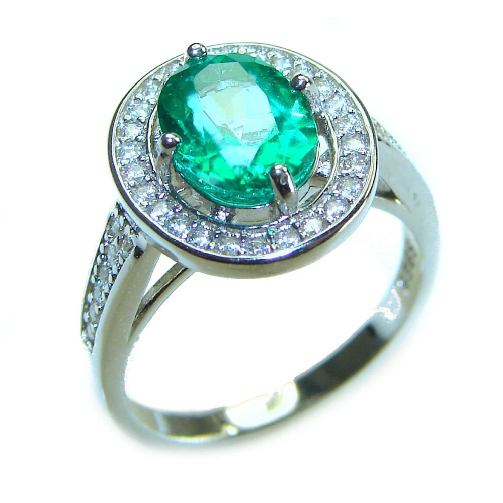 4.8 carat  Chrome Diopside  .925 Sterling Silver handmade ring size: 7 - Picture 4 of 4